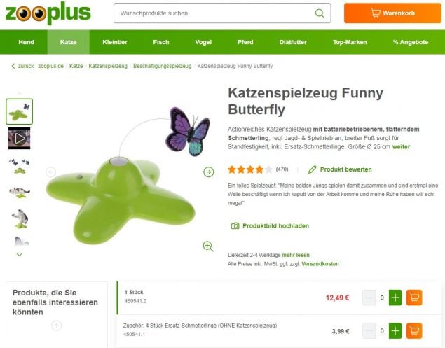 Katzenspielzeug Funny Butterfly zu TOP-Preisen