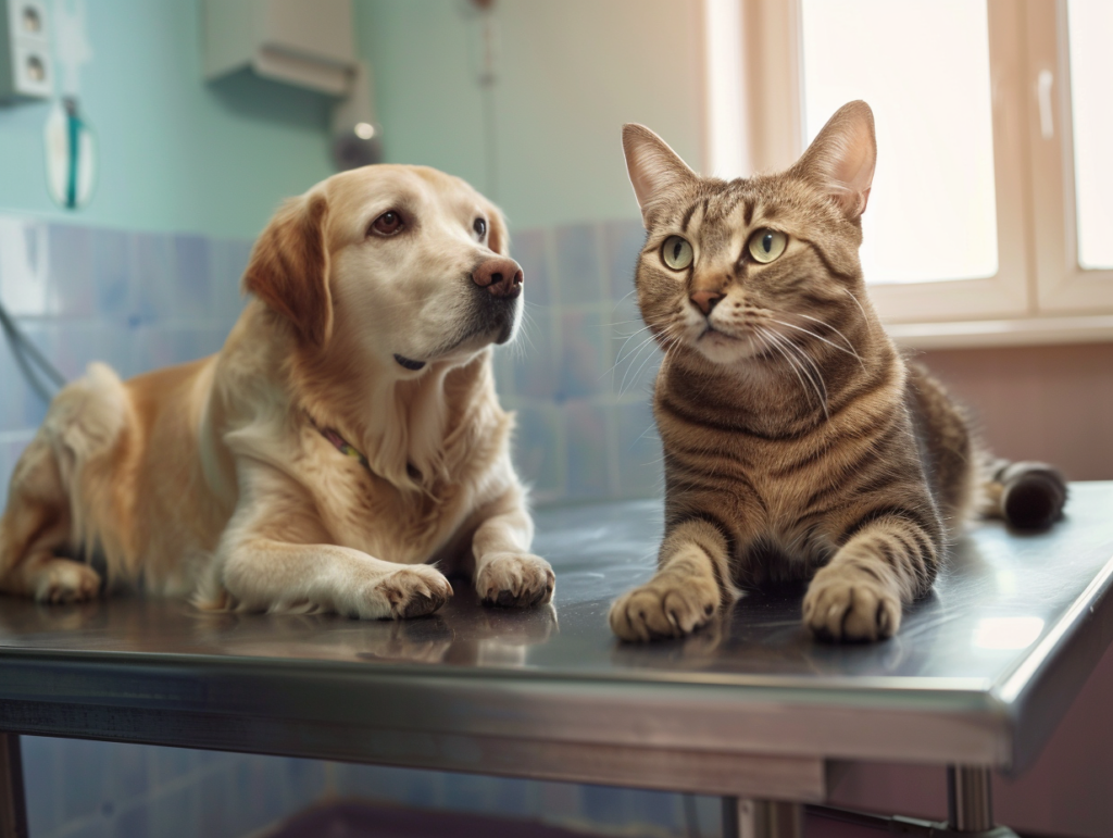 hund und katze beim tierarzt